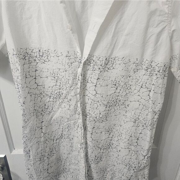 Topman Button Down Shirt, Black And White Sz Large - Picture 3 of 4